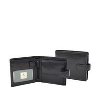 Mens Genuine Italian Leather Snap Closure Wallet AVZ5 Black