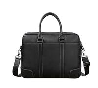 Mens Genuine Leather Briefcase14 Inch Laptop Bag Vintage Top-Handle Satchel Computer Portfolio handbags for School & Work (Black,L38xW11xH28cmL14.96”×W1.33”×H11.02”)
