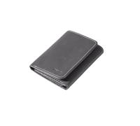 Men's Genuine Leather Compact RFID Blocking Wallet - Tri-Fold Wallet Money Clip with 4 Card Slots, ID Window and a Secret Pocket(Gray)