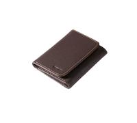 Men's Genuine Leather Compact RFID Blocking Wallet - Tri-Fold Wallet Money Clip with 4 Card Slots, ID Window and a Secret Pocket(Coffee)