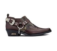 Mens Genuine Leather Snake Pattern Riding Westerm Shoes Wincklepickers Cuban Heel Cowboy - Brown 6