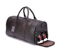 Men's Genuine Leather Travel Bags Away Weekender Weekend Duffels Black Brown for Gym and Travel Leather Holdall Bag for Men Women Ronatelli (Brown)