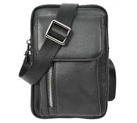 Mens Genuine Leather Wrist Bag Multi-Pockets Money Travel Organiser Pouch Dinan Black