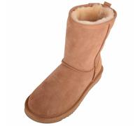 Mens Genuine Sheepskin Ankle Boots with Reinforced Heel - Chestnut Suede - UK 7 / EU 41