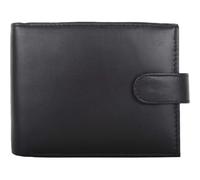Mens Genuine Soft Leather RFID Protected Tri-Fold Wallet - Black