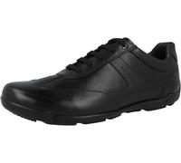 MENS GEOX RESPIRA U EDGWARE A BLACK LEATHER LOW TOP TRAINERS SNEAKERS SIZE 6 39