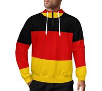 Mens Germany Flag Print Hooded Half Zip Sweatshirt Jacket Pullover Top High Neck Design Easy To Wear Comfortable Loose Fit Lightweight Soft Moisture Wicking Suitable For All Seasons