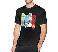Men's Ghibli Elemental Charms Short Sleeve T-Shirt Adult Tee Shirts Black (X-Large)