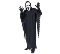 Mens Ghost Face Costume Horror Scream Mask Halloween Fancy Dress Robe