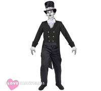 Mens Ghost Groom Undead Costume Corpse Groom Halloween Fancy Dress Outfit