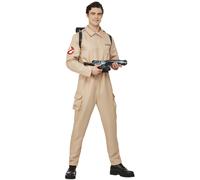 Mens Ghostbusters Costume Deluxe Jumpsuit Backpack 80s Film Fancy Dress