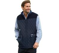Mens Gilet Body Warmer Cord Warm Fleece Lined Padded Thick Gilets Safari Vest Hiking Waistcoat (UK, Alpha, M, Regular, Regular, Navy Blue)