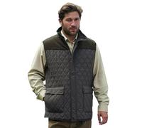 Mens Gilet Body Warmer Cord Warm Fleece Lined Padded Thick Gilets Safari Vest Hiking Waistcoat (UK, Alpha, XXL, Regular, Regular, Olive Green)