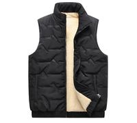 Mens Gilet Outdoor Camping Waistcoat Thermal Vest Body Warmer Windproof Sleeveless Jacket Quilted Puffer Padded Vest Outerwear Black 3XL
