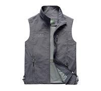 Men's Gilet Safari Hiking Outdoor Waistcoat Jacket Sleeveless Coat Water Resistant Jackets Breathable Running Sports Vest Lightweight Multi Pocket Working Fishing Hunting Hiking Gilets Quick Dry Top