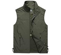 Men's Gilet Safari Hiking Outdoor Waistcoat Jacket Sleeveless Coat Water Resistant Jackets Breathable Running Sports Vest Lightweight Multi Pocket Working Fishing Hunting Hiking Gilets Quick Dry Top