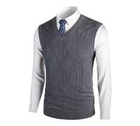 Mens Gilet V-Neck Sleeveless Jumper Vest Adults Winter Wear V Neck Sweater Knitted Vest Waistcoat Sweater V-Neck Business Gentleman Knitwear
