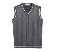 Mens Gilet Winter V Neck Sleeveless Jumper Waistcoat Gentleman Casual Tank Tops Regular Fit Wool Blend Pullover Soft Comfortable Suit Vest Shirt V Neck Sweater Waistcoat Mens Knitted Gilet
