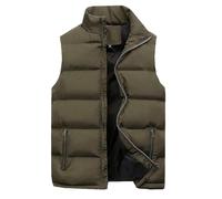 Mens Gilets Puffer Padded Vests Quilted Packable Sleeveless Outerwear Jacket Warm Windproof Gilet with Zip Pockets for Fashion Waistcoats Winter Outdoor Work Sports Running UK
