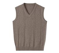 Men's Gilets V Neck Sleeveless Jumper Vest Men's V-Neck Waistcoat Casual Button Tank Top Twisted Knitted Pullover Regular Fit Winter