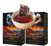 Men's Ginseng Five Treasure Herbal Tea With Red Jujube Goji Mulberry - 30 Individual Packs For Daily Vitality(2pcs)