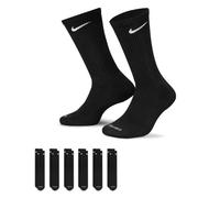 Men's Girls Socks NIKE Cushioned Crew 6 Pack Black size M UK 5-8 EURO 38-42