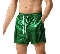 Men's Glitter Shorts Sexy Shiny Shorts Party Gold Silver Sequin Trousers Metallic Shorts Short Y2K Shiny Bar Shorts Hot Pants Boxer Shorts Music Festival Carnival Costume Night Clubwear, 01 Green, M