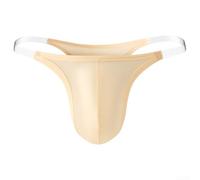 Men's Glossy Ice Silk G-String Low Waist Shiny(Skin L)