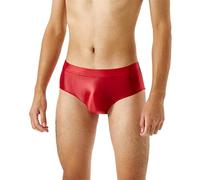 Mens Glossy Nylon Underwear Mens Seamless Briefs Low Waist Moisture-Wicking Underpants Shiny Oil Briefs Silky Touch Bikini Brief Stretch Anti Chafing Boxer Panties No Front Slips Trunks