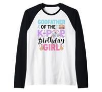 Mens Godfather of The K-Pop Birthday Girl Raglan Baseball Tee