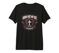 Mens Gods Got My Six Faith and Valor Firefighter Patch Premium T-Shirt