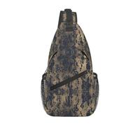 Men's Golden Maze Print Crossbody Sling Bag - Adjustable Strap Shoulder Pack with Multiple Pockets for Running Hiking Commute Daily Use