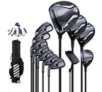 Men's Golf Complete Set, 12 Clubs with Bag, Driver Adjustable 8.5°-12.5°, Irons 5-SW, Putter, Easy Control