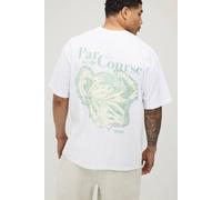 Men's Golf Monthly Par For The Course Oversized License Print T-Shirt | White | Size Medium | BOOHOOMAN