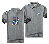 Men's Golf Polo Shirt for MV Agusta Quick Dry Tee Tops Breathable Short Sleeve Workwear Teenagers Fashion Lapel Casual T-Shirts,Grey-Adult XL