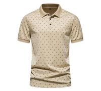 Mens Golf Polo Shirts Breathable Quick Dry 4-Way Stretch Moisture Wicking Soft Golf Shirts for Men Gym Shirt Mens Shirts Men in red Sports top Men Breathable Basic (Khaki, XL)