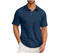 Men's Golf Polo Shirts Buttons Casual Vintage Short Sleeve Shirt Big&tall Lapel Pullover Smart Spring Top Pocket Moisture Wicking Breathable Muscle Sport Tops Summer Light Businees Work Leisurewear