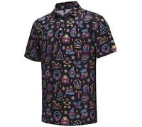 Men's Golf Polo Shirts Funny Golf Shirts for Men Performance Moisture Wicking Quick Dry Athletic Short Sleeve Shirts, Christmas-3, XL