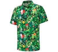 Men's Golf Polo Shirts Short Sleeve Performance Moisture Wicking Dry Fit Funny Golf Polo Shirts for Men, Hawaiian Aliens, XXL