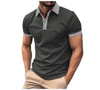 Mens Golf Polo Shirts Short Sleeve Quick Dry Moisture Wicking Shirts Lightweight Sport Work Tops Mens Gym Shirt Men s Christmas t-Shirt s red Tunic Men Tee (Grey, S)