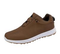 Men's Golf Shoes, Lightweight Waterproof Golfers Footwears with Arch Support Non-Slip Walking Sneakers for Turf Courses,Brown,9 UK