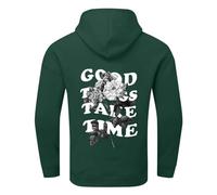 Men's Good Things Take Time Fall Hoodies Aesthetic with Hood Letter Loose Fit Trendy Pullover Hoodies for Teens Graphic Casual College Tops Sweaters Workou Thin Clothes Comfort Plain Green