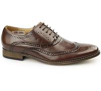 Mens 'Goor' 5 Eyelet Brogue Oxford Shoes - Brown PU, Mens UK 8 / EU 42