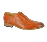Mens 'Goor' 5 Eyelet Brogue Oxford Shoes - Tan PU, Mens UK 7 / EU 41