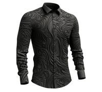 Men's Gothic Court Shirt: 3D Print Frilly Long Sleeve Shirts Regular Fit Lapel Collar Button Down Shirt Top Steampunk Gothic Costume Ruffle Colonial Shirt Pirate Shirt for Men Black