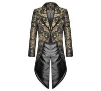 Mens Gothic Embroidery Tailcoat UK Deals Men 's Medieval Steampunk Jacket Male Victorian Renaissance Coat Retro Vintage Tuxedo Jackets Halloween Party Cosplay Pirate Vampire Gentleman Costumes