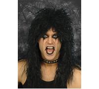 Mens Gothic Fancy Dress Black Cosplay Rock 'N' Roll Star Wig