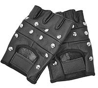 Mens Gothic Leather Gloves, Pointed Studs, Hip Hop Rock and Roll Punk Rave Heavy Metal Fashion Unisex (XS, Pointed Stud)