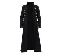 Men's Gothic Outfit, Steampunk Coat, Men's Long, Medieval Trench Coat, Black, Victorian Court Frock Coat, Retro Jacket, Cosplay Outfit, Nightclub, Party, Halloween Costume