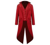 Men's Gothic Tuxedo Steampunk Tailcoat Men's Long Loose Fit Classic White Glitter Coat Medieval Frock Coat Jacket 70s Victorian Yard Pirate Vampire Cosplay Outfit Halloween Costume